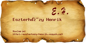 Eszterházy Henrik névjegykártya