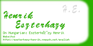 henrik eszterhazy business card